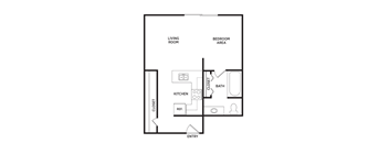 Studio apartment floor plans in East Lansing, MI near Michigan State University | West Village