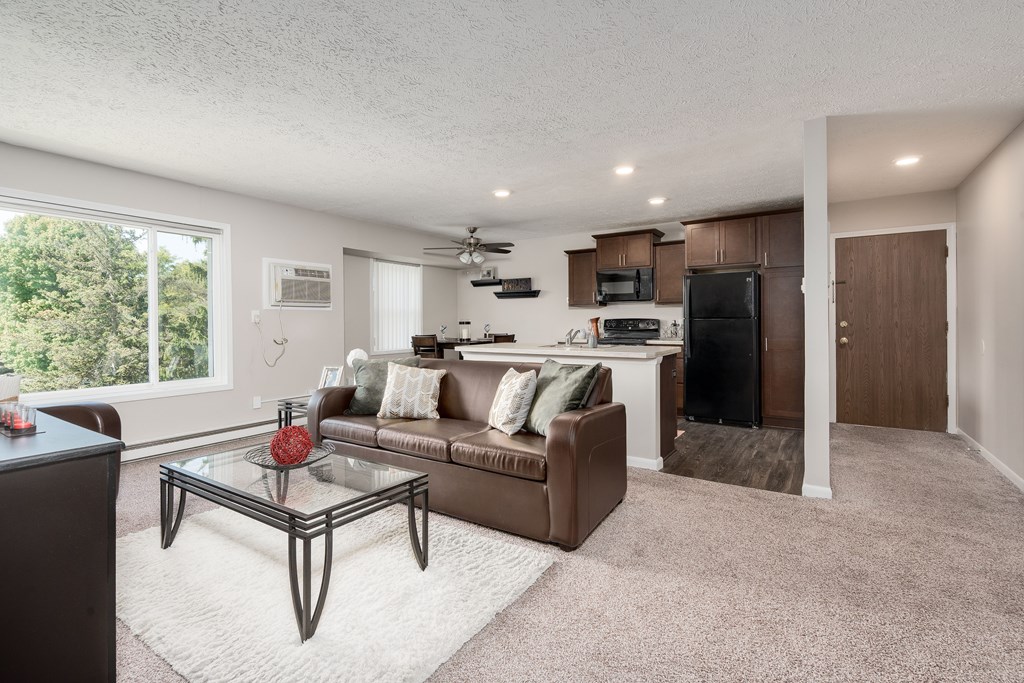 Spacious Living Room in East Lansing Apartments near Michigan State University | Woodbrook Village Apartments