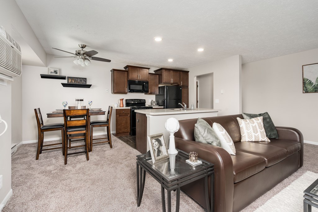 Spacious Living Room in East Lansing Apartments near Michigan State University | Woodbrook Village Apartments