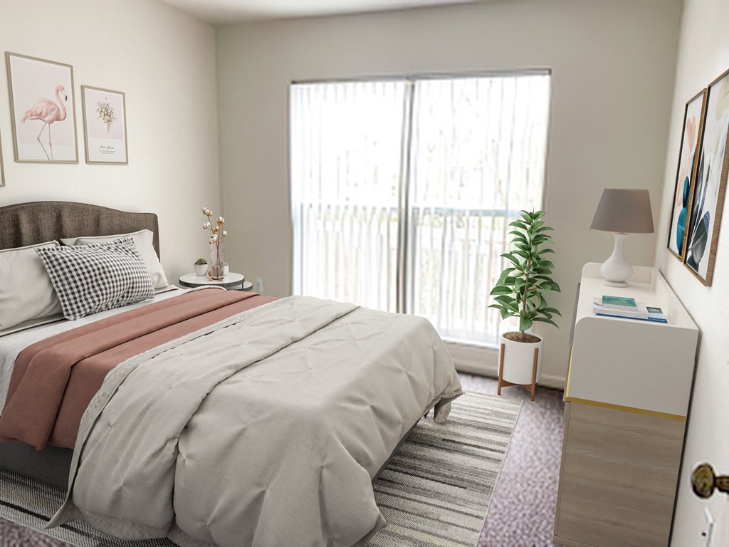 Spacious bedroom at Aberdeen of Brighton Apartments