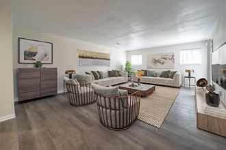 Spacious living room in Grand Rapids Apartments | Alpine Slopes Apartments in Comstock Park