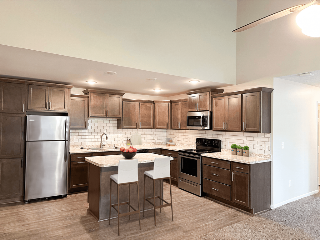 Updated kitchen in Lansing Apartments | Pine Lane Estates Apartments near Eastwood Towne Center