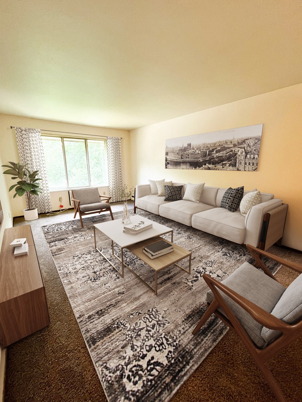 Living room at Sycamore Apartments in Holt, MI