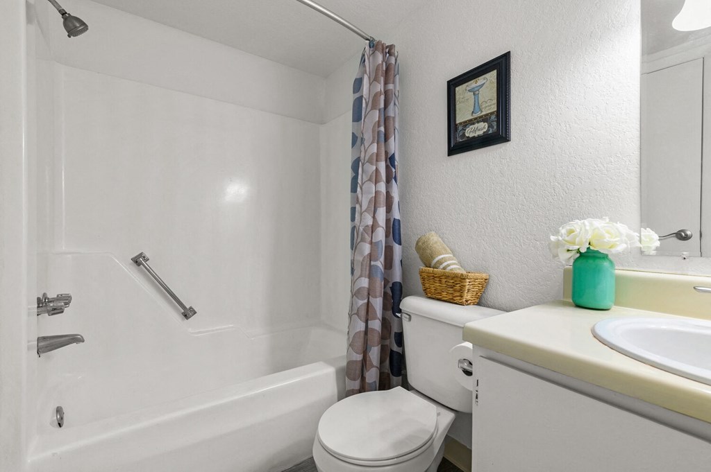 a bathroom with a sink toilet and a shower