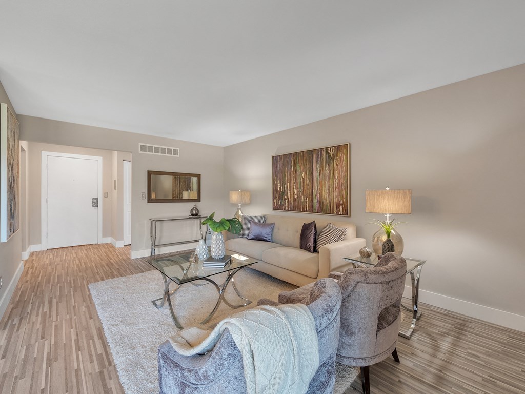 Modern Living Room at Rochester Club Apartments - Rochester, MI, Rochester Hills, MI