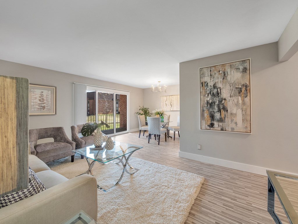 Model Living Room at Rochester Club Apartments - Rochester, MI, Michigan, 48306