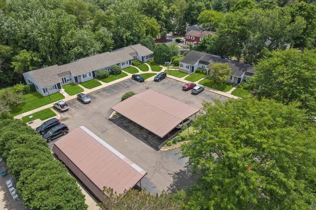 Aerial view at Parchment Point Townhomes & Apartments - Parchment, MI, Parchment, MI, 49004