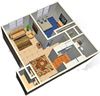 1 Bed | 1 Bath Red