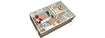 1 Bed | 1 Bath White