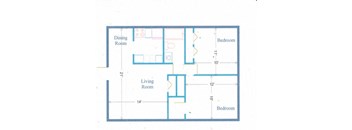 2 bed 1 bath floor plan at Parchment Point Townhomes & Apartments - Parchment, MI, Parchment, MI
