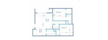 2 bed 2 bath floor plan at Parchment Point Townhomes & Apartments - Parchment, MI, Parchment, MI, 49004