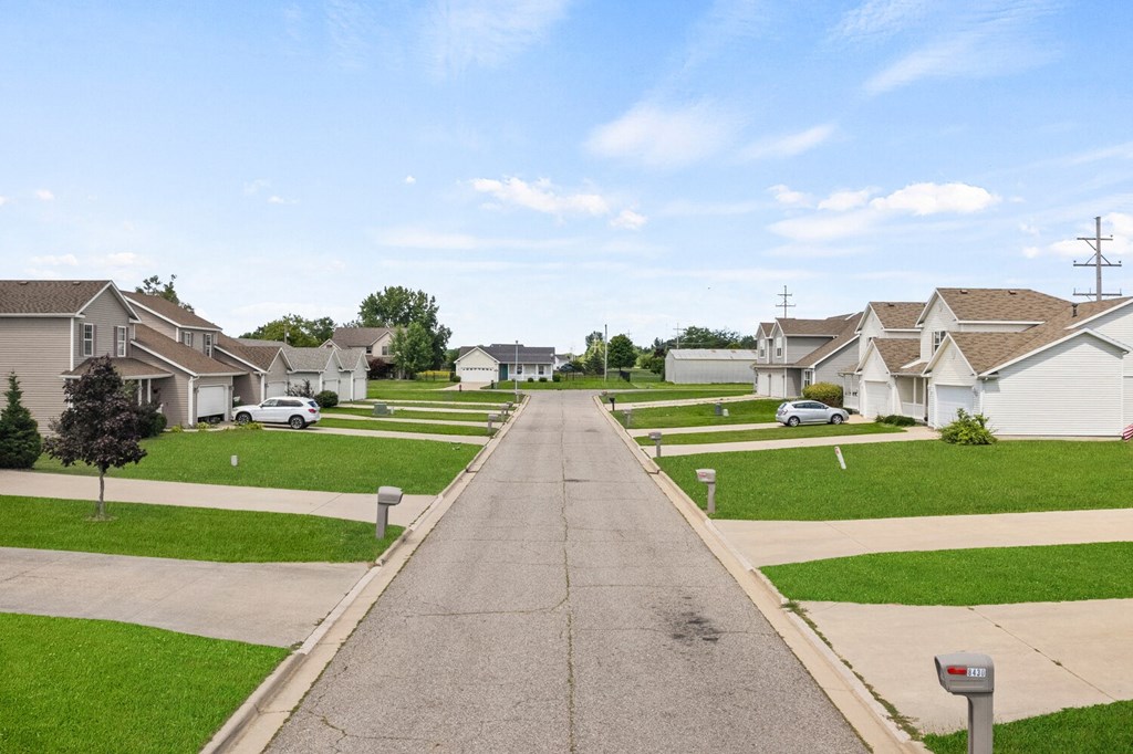 a street of houses in a suburban neighbourhood
