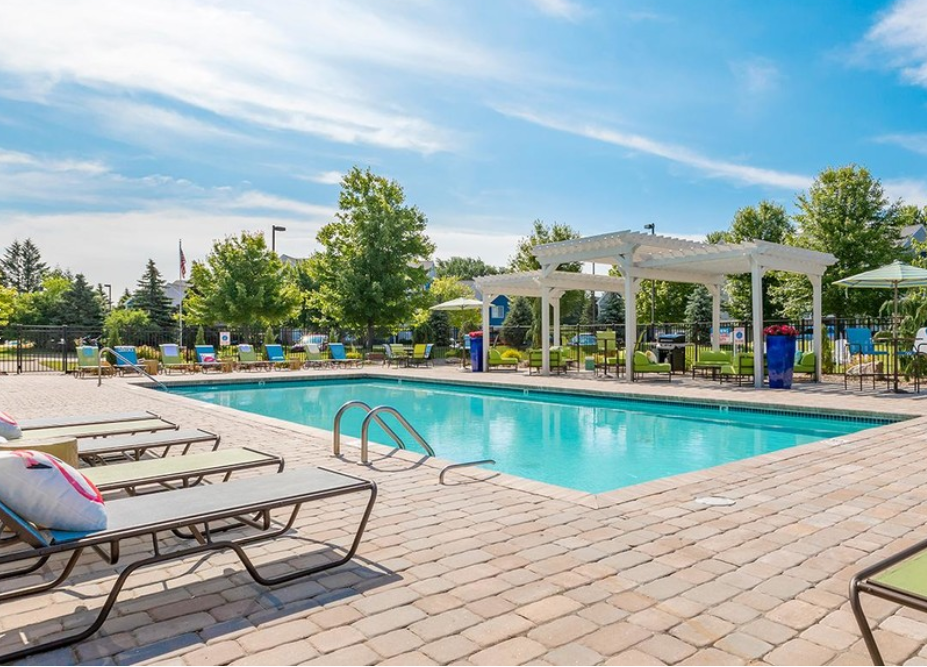 the swimming pool at our crossings apartments