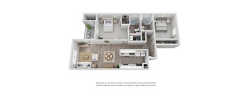 a floor plan of a 3 bedroom apartment