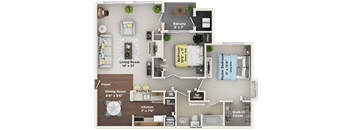 A detailed floor plan of a house showing the layout of all the rooms.