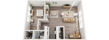 a view of the living room from above