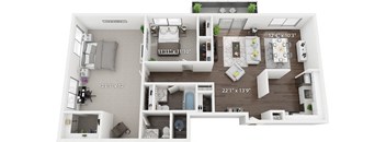 the 1190 sq ft floor plan  studio