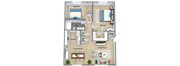 a floor plan of a house with a bedroom and a living room