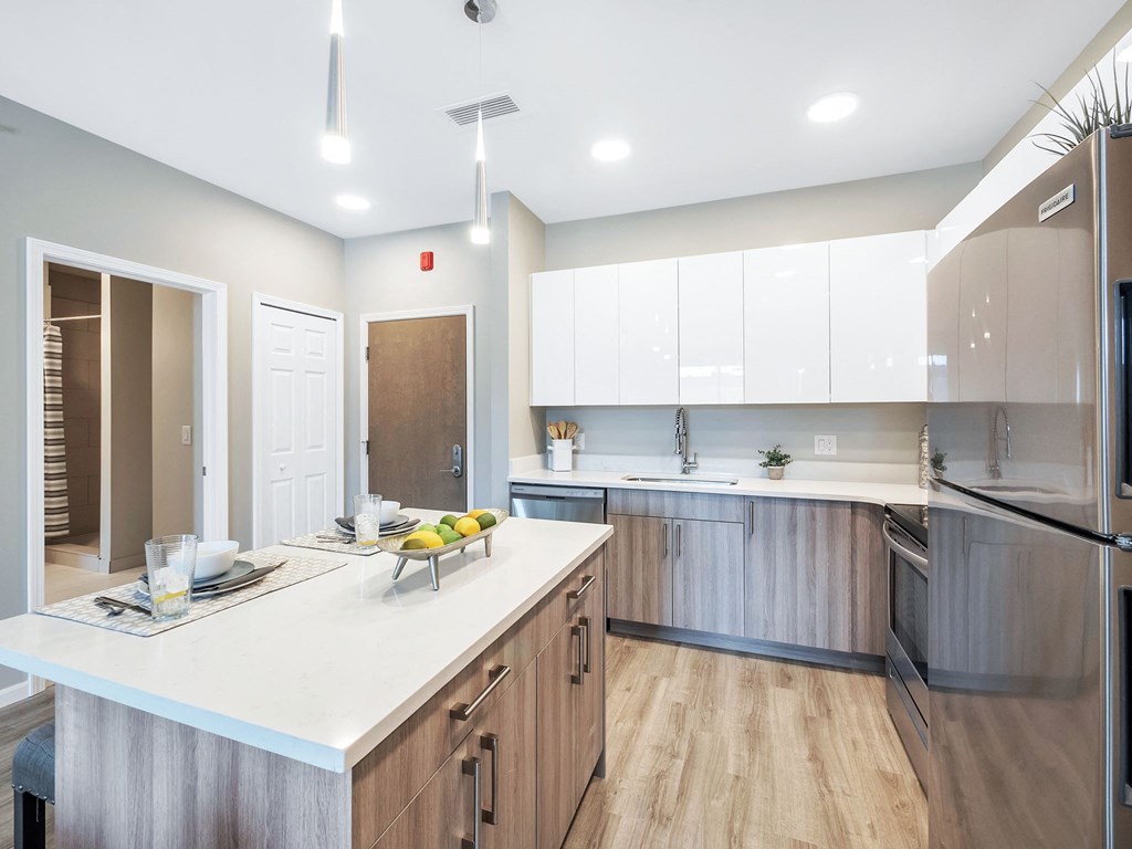 Quartz Countertops wood flooring