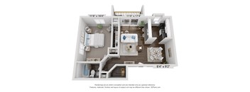 1 bed 1 bath floor plan at Foote Hills Apartments - Grand Rapids, MI Apartments, Grand Rapids, 49546