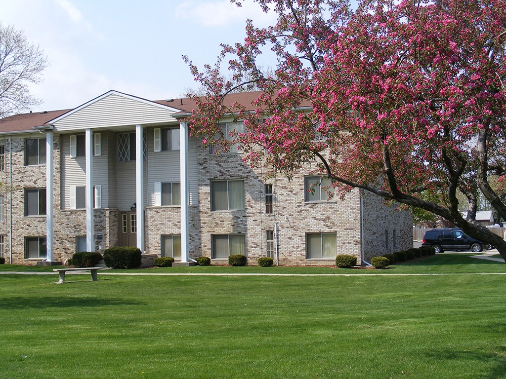 our apartments showcase a beautiful lawn