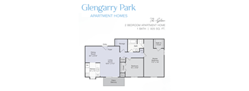 a floor plan of a home with a bedroom and a living room