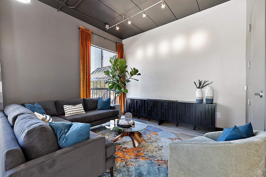 Living room at Troy Place Apartments - Troy, MI, Michigan