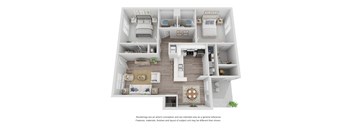 a floor plan of a 3 bedroom apartment