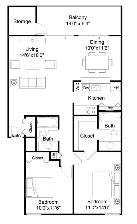 2 bed 2 bath A at The Waverly on the Lake - Belleville, MI Apartment , Michigan