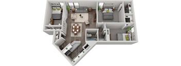 a1 floor plan  the residences at Troy Place Apartments - Troy, MI, Troy, 48084