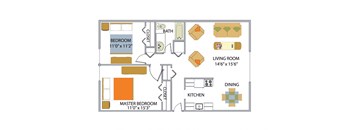 a floor plan of the apartment