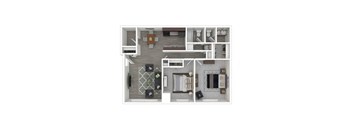 a floor plan of a 1 bedroom apartment