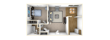 a floor plan of our studio apartment at university of akron
