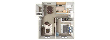 a floor plan of a 1 bedroom apartment at the crossings at white marsh apartments in white marsh