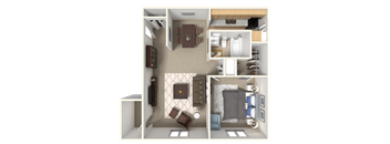 a floor plan of a 1 bedroom apartment at the crossings at white marsh apartments in white marsh