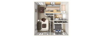 a floor plan of a 1 bedroom apartment