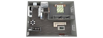 a floor plan of a 1 bedroom apartment