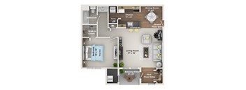 A floor plan of a house showing the layout of the rooms.
