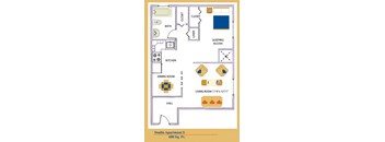 a small house with a living room and kitchen