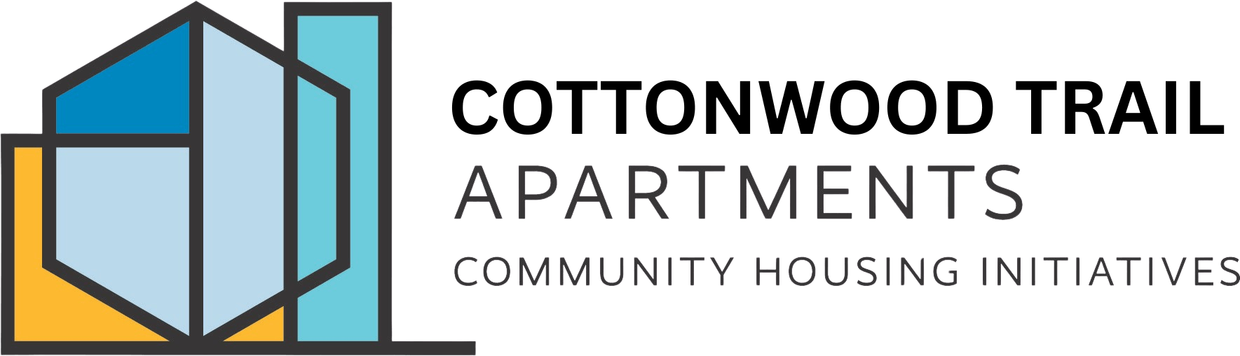 A logo for Cottonwood Trail Apartments, a community housing initiative.