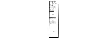 a floor plan of a house with a rectangular floor plan with a loft  at The Cosmopolitan, Minnesota, 55101
