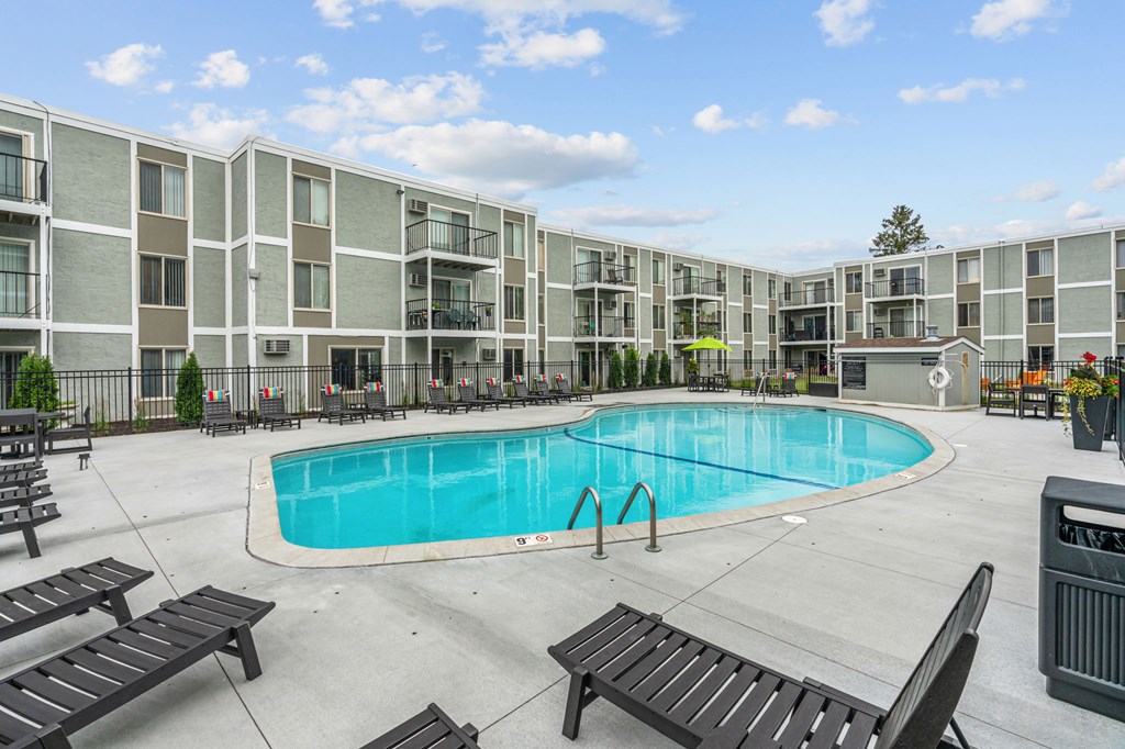 Outdoor pool and courtyard at Lou Park, St. Louis Park, MN, 55426