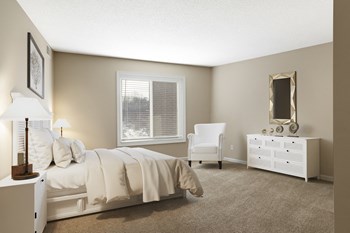 Bedroom The Riverwood Apartments in Lilydale, MN Bedroom