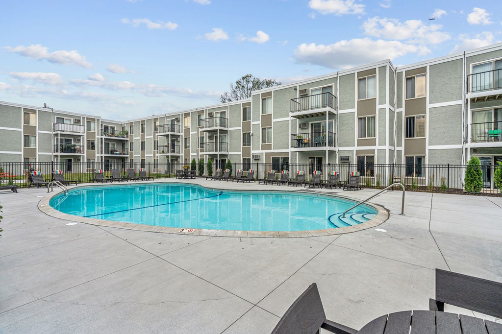 Outdoor pool and courtyard at Lou Park, St. Louis Park, MN, 55426