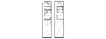 two diagrams of a floor plan of a house with two different views of the floor  at The Cosmopolitan, St Paul, MN, 55101