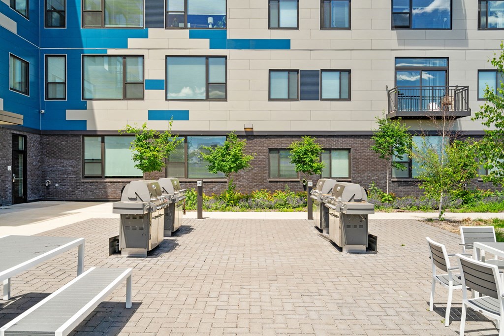 Grill and picnic areaat Zelia on Seven, St Louis Park, MN, 55416