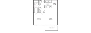 1 bed 1 bath floor plan I at Axon Green, Minneapolis