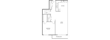 1 bed 1 bath floor plan F at Axon Green, Minneapolis, MN