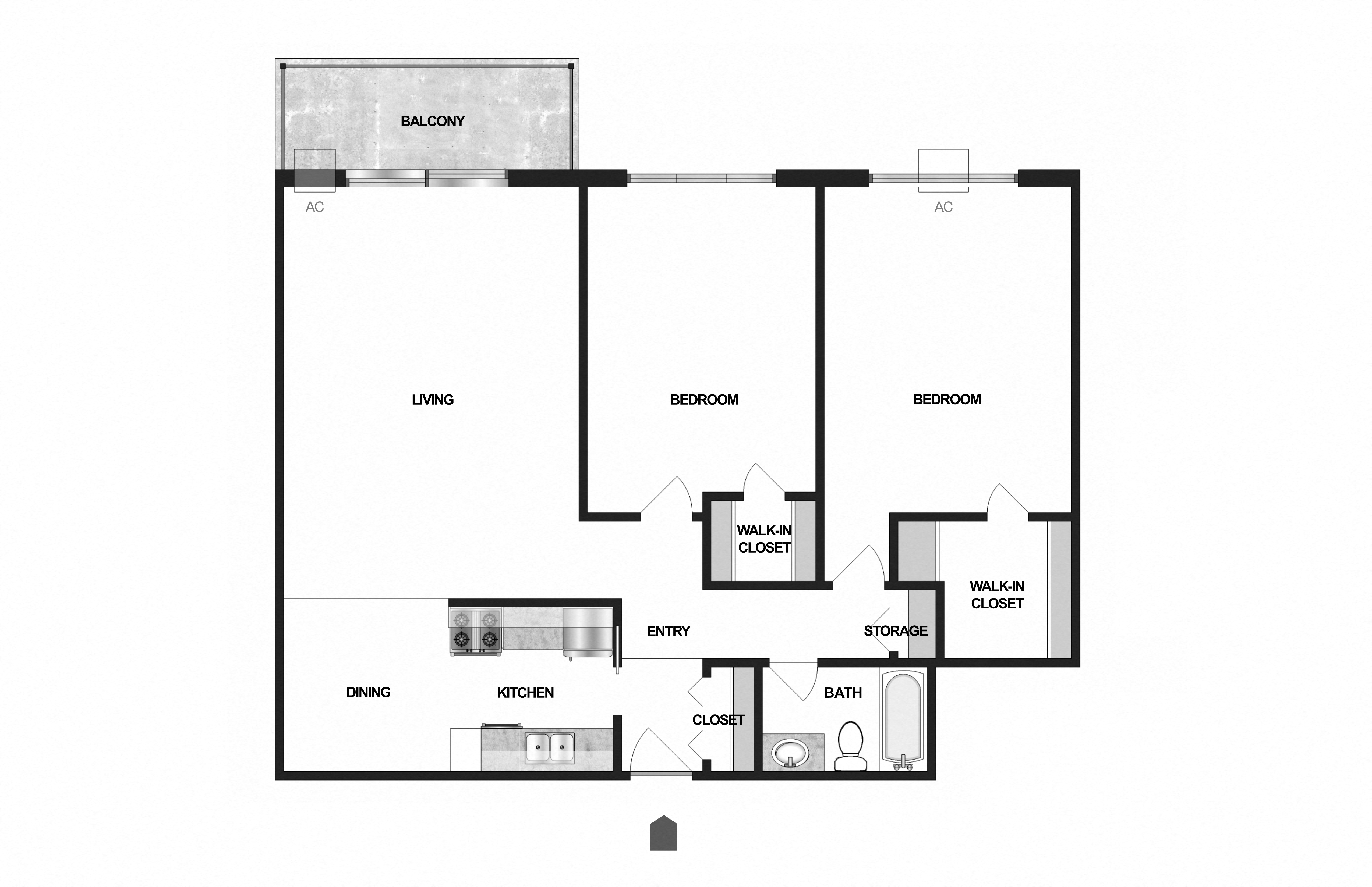 2 Bedroom 1 Bath D at Villages on McKnight, St. Paul, MN, 55119