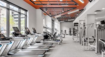 a cardio gym with cardio equipment and windows at Expo, Minnesota, 55414